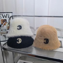 Plush Fisherman's Hat Furry Wool Fish Hats 3d Embroidery Logo Bucket Cap