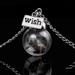 Pendant Necklaces Wish Dandelion Glass Ball Necklace Pendant Fashion Jewellery Women Necklaces 161959 Drop Delivery Pendants Dhojt