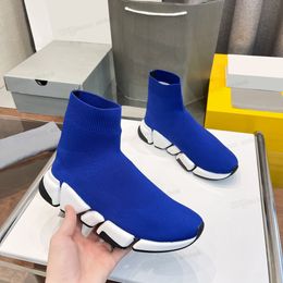 2023 Speeds 2.0 Shoe Platform Sneaker Men Women Designer Tripler Paris Socks Boots Black White Blue Light Sliver Brown Ruby Beige Pin