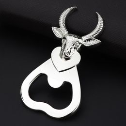 Creative Cow Bull Head Shape Bottle Opener Multifunction Fridge Magnets Beer Metal Openers RRA641