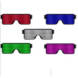 Party Favor Led Light Up Glasses Party Favors Festivel Glow Flashing Display Diy Animation Shutter Shades Atmosphere Props Drop Deli Dhgfs