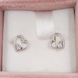 Pandora Style Jewellery Authentic 100% 925 Sterling Silver Asymmetric Hearts of Love Earrings with Clear Cz Fits European 297813CZ Annajewel