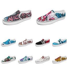 Custom Canvas Men Shoes Anime On Women Slip Cartoon Animal Design Diy Word Black White Blue Red Outdoor Mens Trainer Wo Carto S S E Bac s