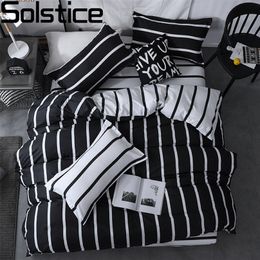 Bedding sets Solstice Set Duvet Cover Pillowcase bed linens Black And White Stripe Printing Quilt Bed Flat Sheet Queen Size 221116