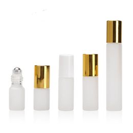 3ML 5ML 10ML Frosted Roll On Bottle Metal Rollerball Roll-on Bottle Essential Oil Fragrance Container LX5913
