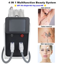 4 IN 1 Multifunctional Machine OPT IPL Hair Removal Elight RF Skin Rejuvenation Face Lifting Nd Yag Laser Black Doll Treatment Device CE Approved