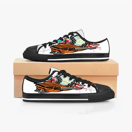 uomo donna scarpe personalizzate fai-da-te sneakers basse in tela da skateboard tripla personalizzazione nera sneakers sportive con stampa UV daishu 160-12