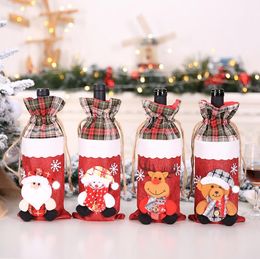 Christmas Decoration Santa Claus Wine Bottle Cover Christmas Ornaments Happy New Year Xmas Navidad Decor SN2448