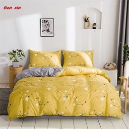 Bedding sets Home Textiles Stars Pattern Yellow Set Nordic Double Bed AB Doublesided Design Duvet Cover Queen Child Comforters 221116