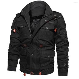 Men's Down 2022 Brand Mens Parka Jacket Winter Fashion Fleece Multi-pocket Casual Quilted Coat Men Thicken Coats M-4XL