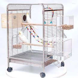 Bird Cages Large Stainless Steel Cage Breeding Luxury Tray Household Decoration Gabbia Per Uccelli Pet Supplies BS50BC