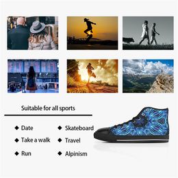 GAI GAI Men Custom Shoes Designer Canvas Women Sneakers Hand Painted Purple Fashion Shoe Mid Trainers