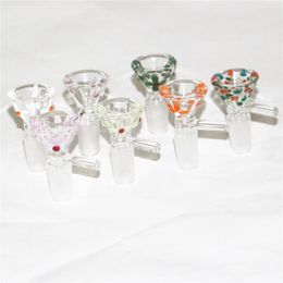 Smoking Glass Flower Bowl with 14mm Male Red Pink Purple Blue Yellow Colourful Thick Pyrex Heady Bong Bowls for Water Pipes