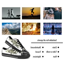men women DIY custom shoes low top Canvas Skateboard sneakers triple black customization UV printing sports sneakers wangji 159-14