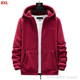 Mens Hoodies Sweatshirts mens fleece outdoor plus size man hoodies spring autumn polar cardigan hooded sweater jacket men sweatshirt 7XL 8XL 221117