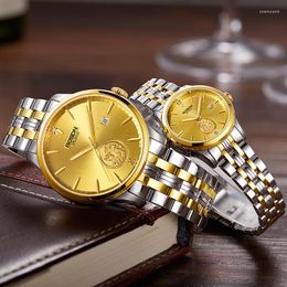 Wristwatches ROSDN Limited Women's Watches Japan Automatic Mechanical Watch 24K Gold Design 50M Waterpoof Couples R2163W