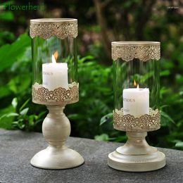 Candle Holders Retro Hollow Pattern Holder Candlestick Romantic Creative Candlelight Dinner Props Wedding Party Table Decorations