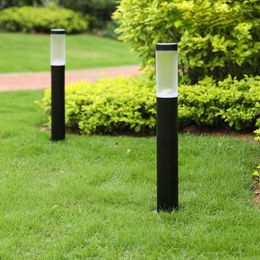 Black Silver Stainless Steel Led Outdoor Lawn Lamp Bollard Light Pathway Wateproof Garden Grassplot Landscape