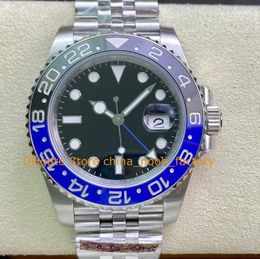 2 Style Wristwatches Watch For Men's 40mm Black Dial Blue Ceramic Bezel 904L Steel Bracelet Clean Sapphire Glass Cal.3186 Movement 28800 vph/Hz Watches