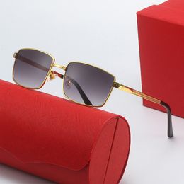 Neue Art Carti-Brille Mann Vintage-Sonnenbrille Vollformat Metall Fashion Net Rot Gleiche Männer und Frauen Quadratischer Rahmen Farbverlauf Designer-Brillenmarke Großhandel mit Box