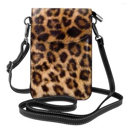 Duffel Bags Women Cell Phone Purse Leather Crossbody Bag-Leopard Mini Shoulder Bag Card Holder Wallet