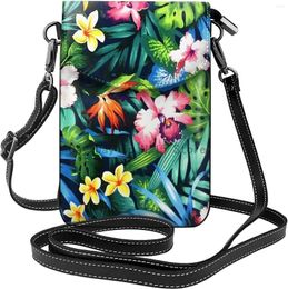 Duffel Bags Beautiful Hawaiian Floral Crossbody Cell Phone Purse Shoulder Bag Small Wallet PU Women