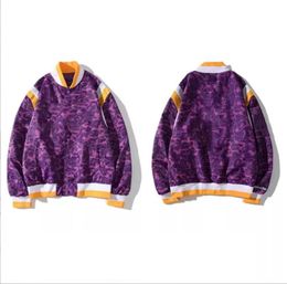 Mens Designer Jackets Embriodery Bapes Sports Hoodie Camouflage 3D Print Cardigan Sweatshirt Varsity Basketball Pilot Hip Hop Purple Baseball Tops Cotton Coat