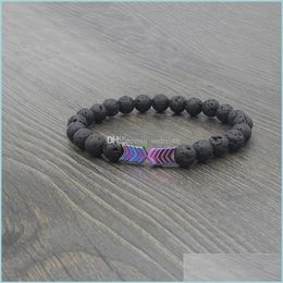 Beaded Colorf Arrow Strand Bracelet Lava Stone Essential Oil Diffuser Bracelets Women Mens Fashion Jewellery Gift Drop Delivery Dhwgu