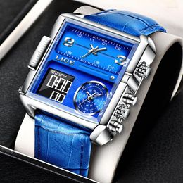 Wristwatches Relogio Masculino 2022 Casual Leather Mens Watches Top Quartz Watch For Men Waterproof Electronic Digital Clock