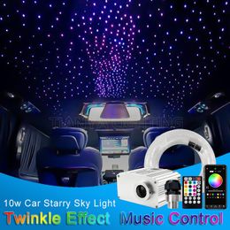 Projector Lamps 10W Car LED Starry Sky Ceiling Twinkle Fibre Optic Light Interior Decoration Roof Star Light Music Control Ambient Light 221117