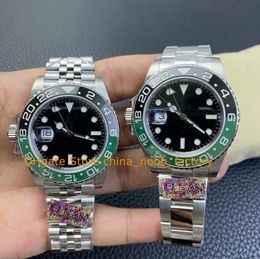2 Colour New Model Watch 904L Steel Mens 40mm 2022 Style SPRITE GREEN BLACK LEFTY Ceramic Bezel Mechanical CLEAN Cal.3186 Automatic Watches Wristwatches