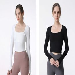 2022 A-001 yoga top Women's breathable fast drying exercise yoga suit Long sleeve slim outdoor fitness T-shirt