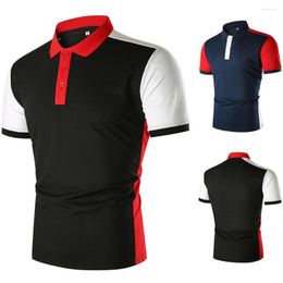 Men's Polos Summer Holiday T Shirt Short Sleeve Collored Blouse Casual Slim Fit Tops
