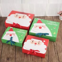 Christmas Decorations Eve Big Gift Box Santa Claus Fairy Design Kraft Papercard Present Activity Red Green Gifts Package Boxes RRC468