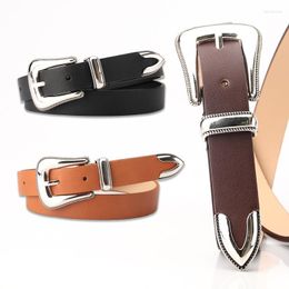 Belts Ladies Soft PU Leather Girls Gold Buckles Metal Female Retro Thin Belt For Women Jeans 2.4cm Wide Unisex