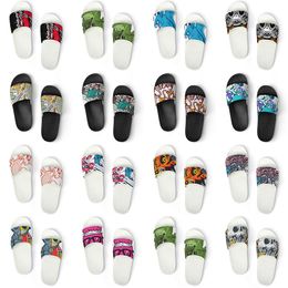 men women custom slippers shoes artoon animal design diy word black white blue red mens trainer 130