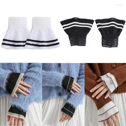 Knee Pads DIY Detachable Cuffs Lace Fake Sleeves Wrist Pleated Lolita Scar Cover Gloves Arm Clothing Decoration