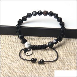 Beaded Design Tai Chi Bracelet With Stainless Steel Yingyang Beads And Natural Stone Fashion Designer Friendship Jewellery Gift Drop D Dhzod