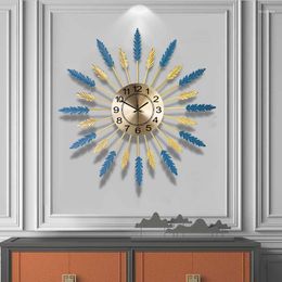 Wall Clocks Nordic Clock Living Room Minimalist Corridor Metal Art Decoration Study Duvar Saati Home Design EH60WC
