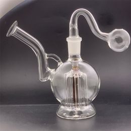 Smoking water pipe 8 arm tree perc beaker bubbler bong recycler dab oil rig glass oil burner pipes with accessories