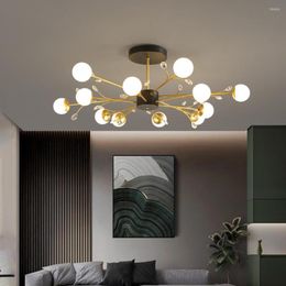 Chandeliers Postmodern Large Chandelier Luxury Living Room Lamp Simple Crystal Nordic Glass Bedroom Atmosphere El