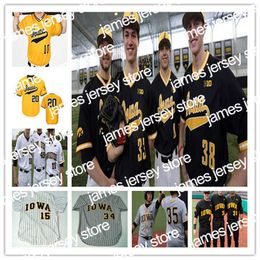 College Baseball Wears Personalizzato 2021 Iowa Hawkeyes College Baseball Jersey Dylan Nedved Trace Hoffman Hunter Lee Brayden Frazier Tyler Snep Austin Martin