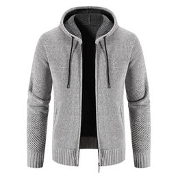 Men's Sweaters Fashion Youth Casual Male Tops Knitted Men Hoodies Long Sleeve Hooded Zipper Cardigans Men Clothing 221117