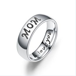 Band Rings I Love You Band Ring Stainless Steel Dad Mom Son Daughter Bang Rings Women Mens Fashion Jewellery Drop Delivery Dhmxz