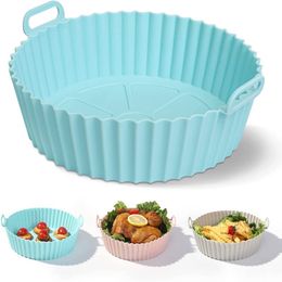 Silicone Basket Pot Tray Liner For Air Fryer Oven Accessories Pan Baking Mould Pastry Bakeware Kitchen Novel Shape Reusable RRC479