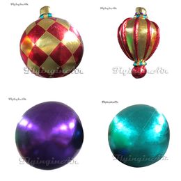 Wonderful Christmas Ornaments Hanging Inflatable Ball Printing/Shiny Airblown Pendent Sphere Balloon For Ceiling Decoration