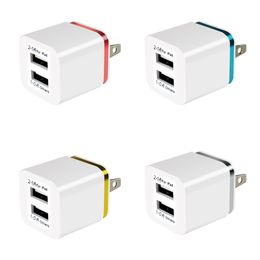 USB Charger Dual 2 Ports US Plug 5V 2.1A 1A Travel Wall Adapter Mobile Phone Chargers For Samsung Huawei LG