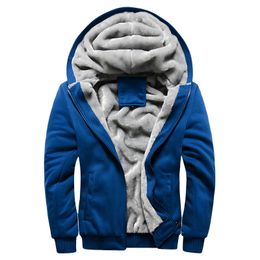 Mens Hoodies Sweatshirts Winter Thick Warm Fleece Zipper Coat Sportwear Male Streetwear 4XL 5XL 221117