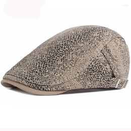 Berets HT3030 Spring Summer Men Women Beret Hat Snake Skin Pattern Cap Adjustable Ivy Sboy Flat Artist Painter