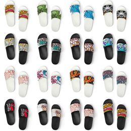 men women custom slippers shoes artoon animal design diy word black white blue red mens trainer 017